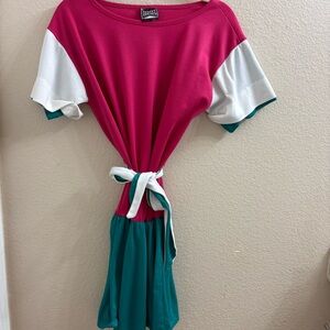 Vintage Pink and Teal Dress